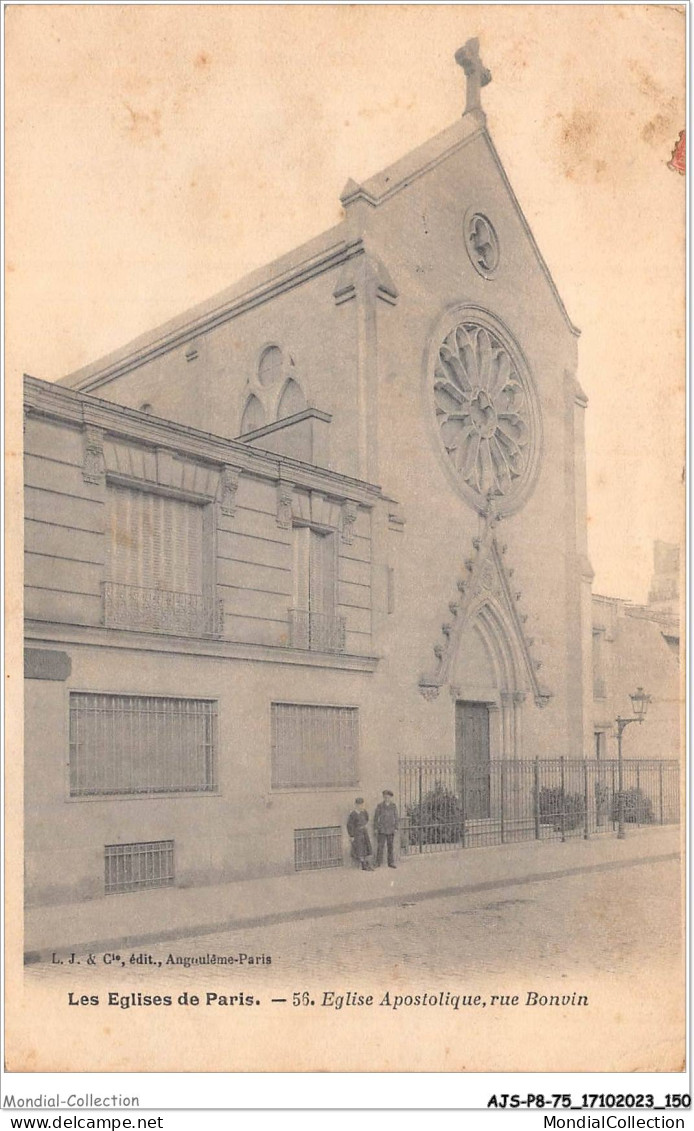 AJSP8-75-0785 - LES EGLISES DE PARIS - église Apostolique - Rue Bonvin - Kirchen