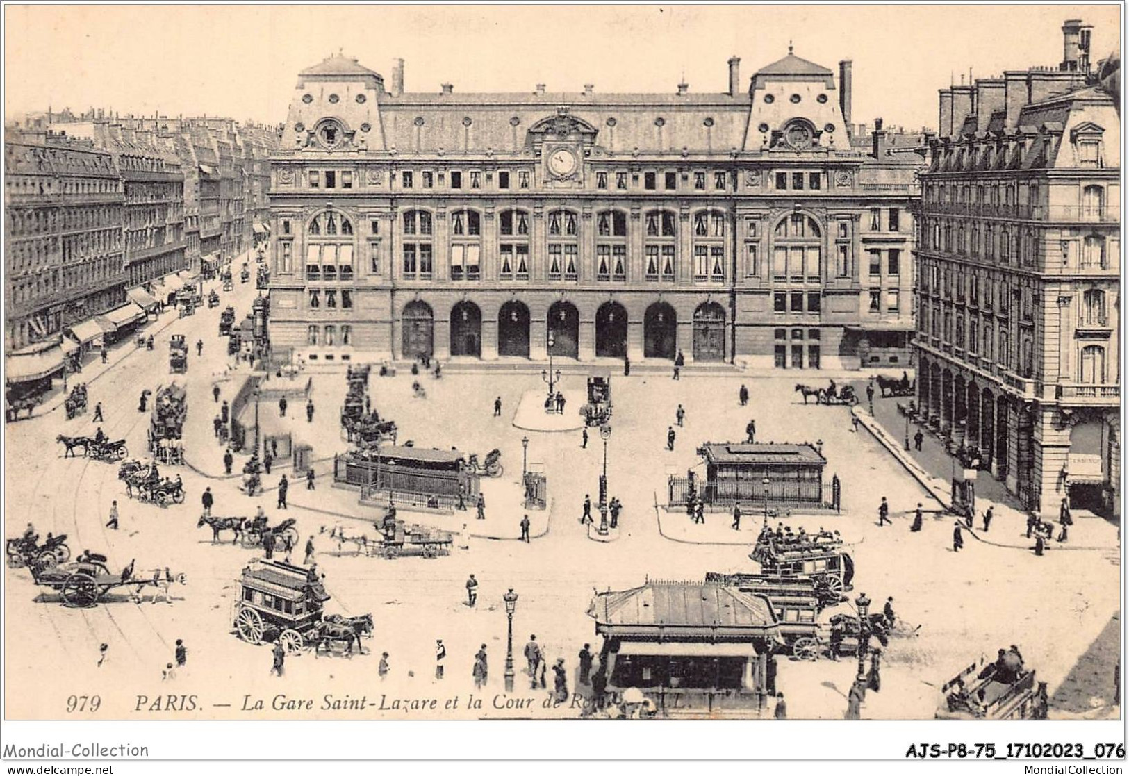 AJSP8-75-0748 - PARIS - La Gare Saint-lazare Et La Cour De Rome - Pariser Métro, Bahnhöfe