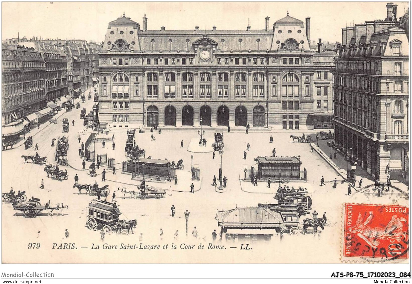 AJSP8-75-0752 - PARIS - La Gare Saint-lazare Et La Cour De Rome - Pariser Métro, Bahnhöfe