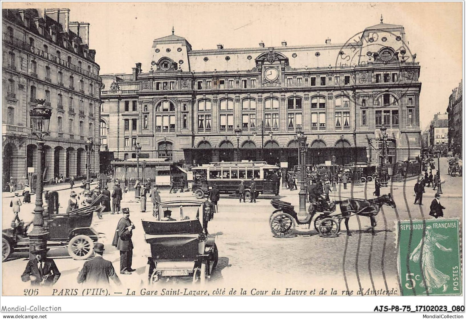 AJSP8-75-0750 - PARIS - La Gare Saint-lazare - Côté De La Cour Du Havre Et De La Rue D'amsterdam - Pariser Métro, Bahnhöfe