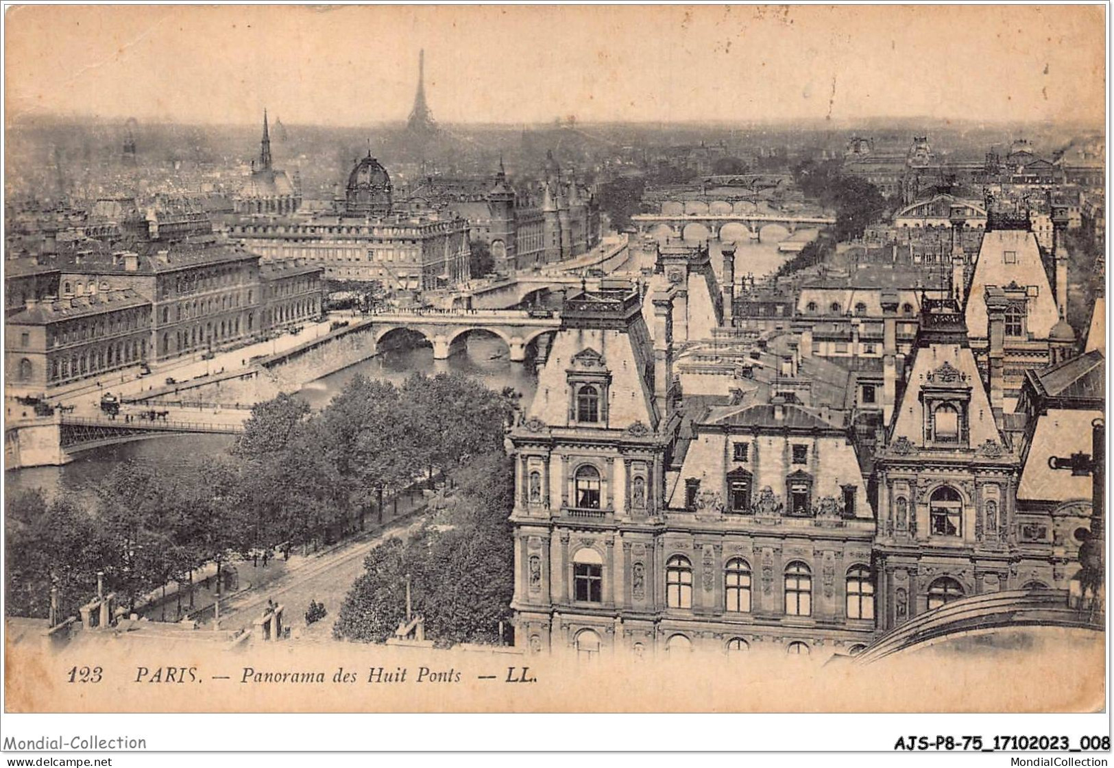 AJSP8-75-0714 - PARIS - Panorama Des Huits Ponts - Multi-vues, Vues Panoramiques