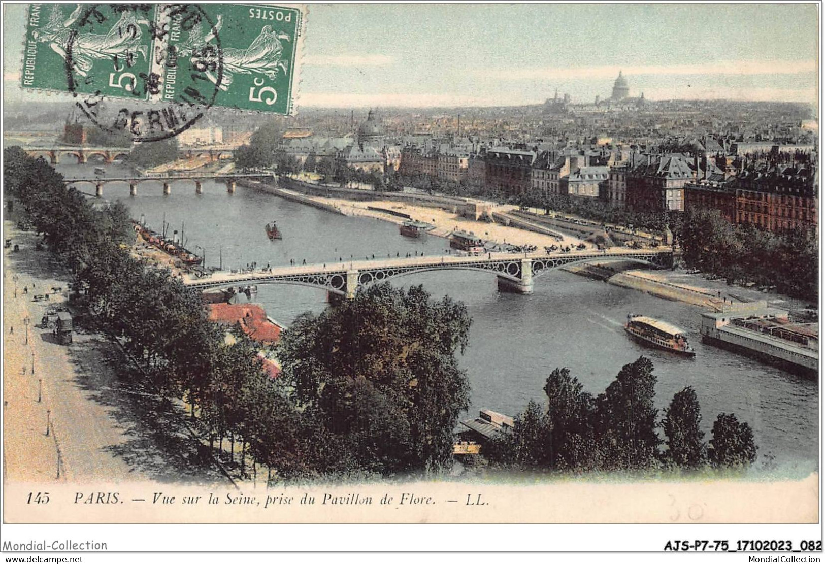 AJSP7-75-0649 - PARIS - Vue Sur La Seine - Prise Du Pavillon De Flore - The River Seine And Its Banks