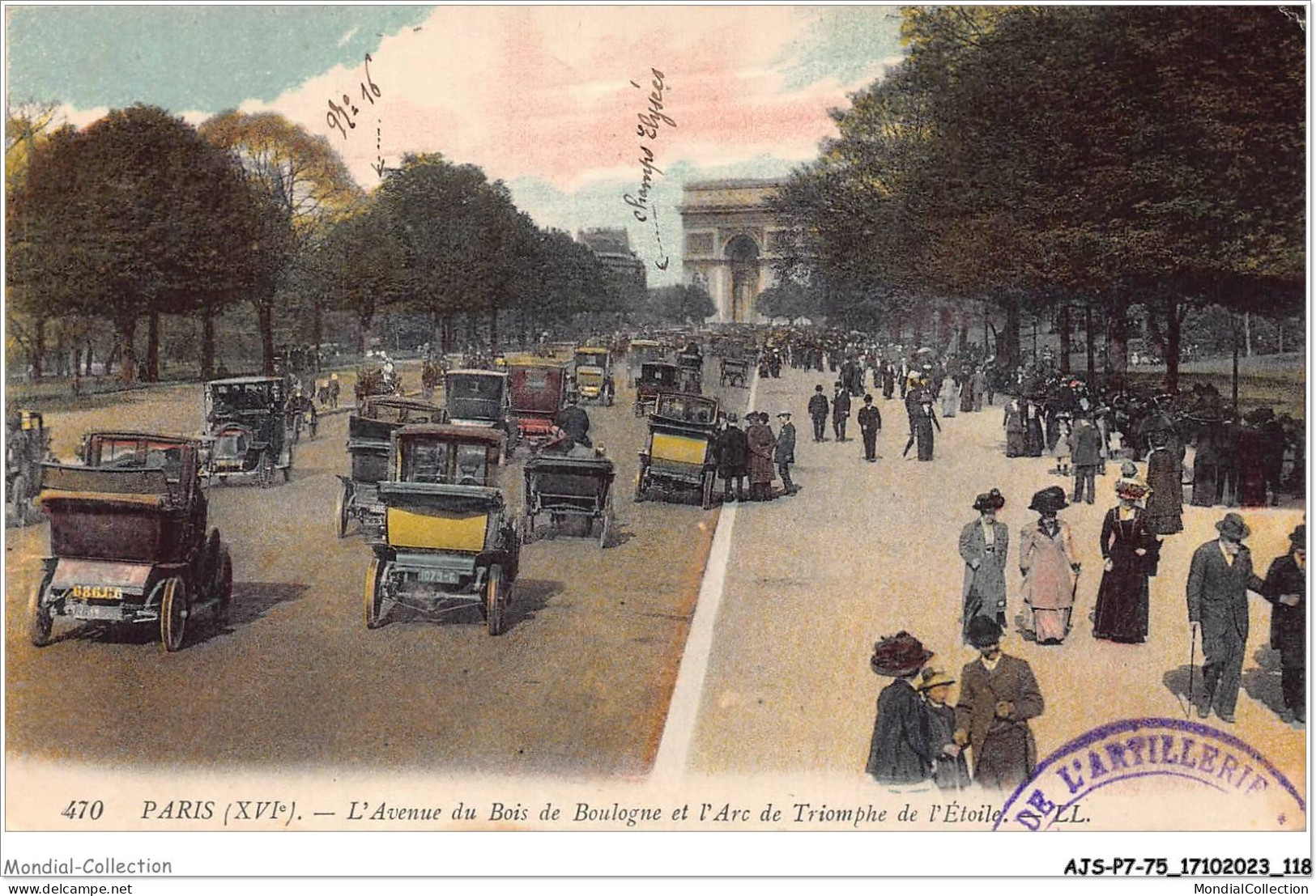 AJSP7-75-0667 - PARIS - L'avenue Du Bois De Boulogne Et L'arc De Triomphe De L'étoile - Squares