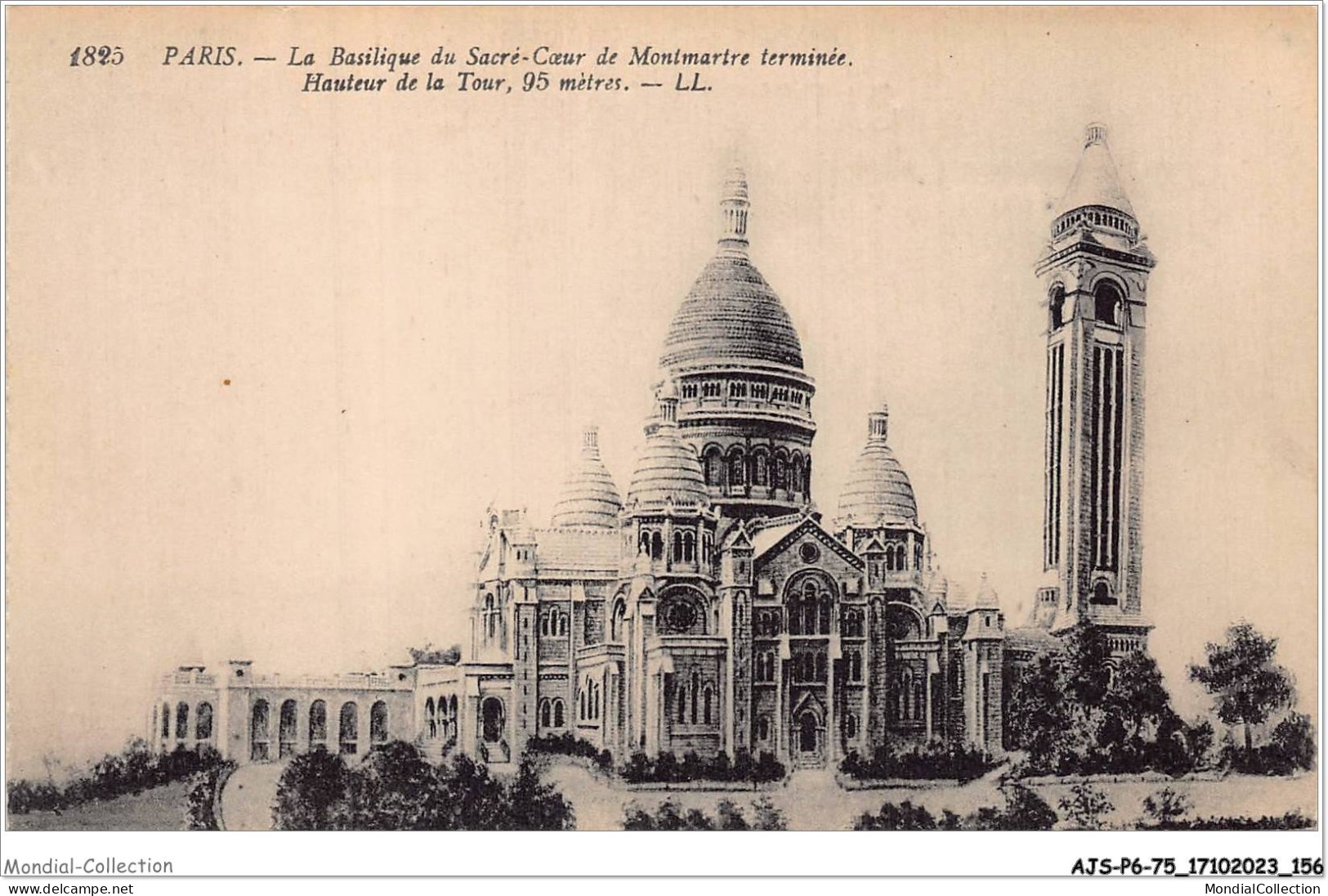 AJSP6-75-0585 - PARIS - La Basilique Du Sacré-coeur De Montmartre Terminée - Hauteur De La Tour - 95 Mètres - Sacré-Coeur