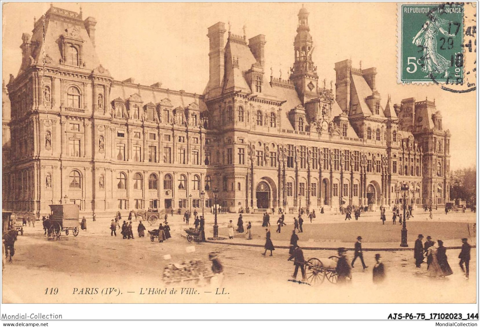 AJSP6-75-0579 - PARIS - L'hôtel De Ville - Cafés, Hôtels, Restaurants