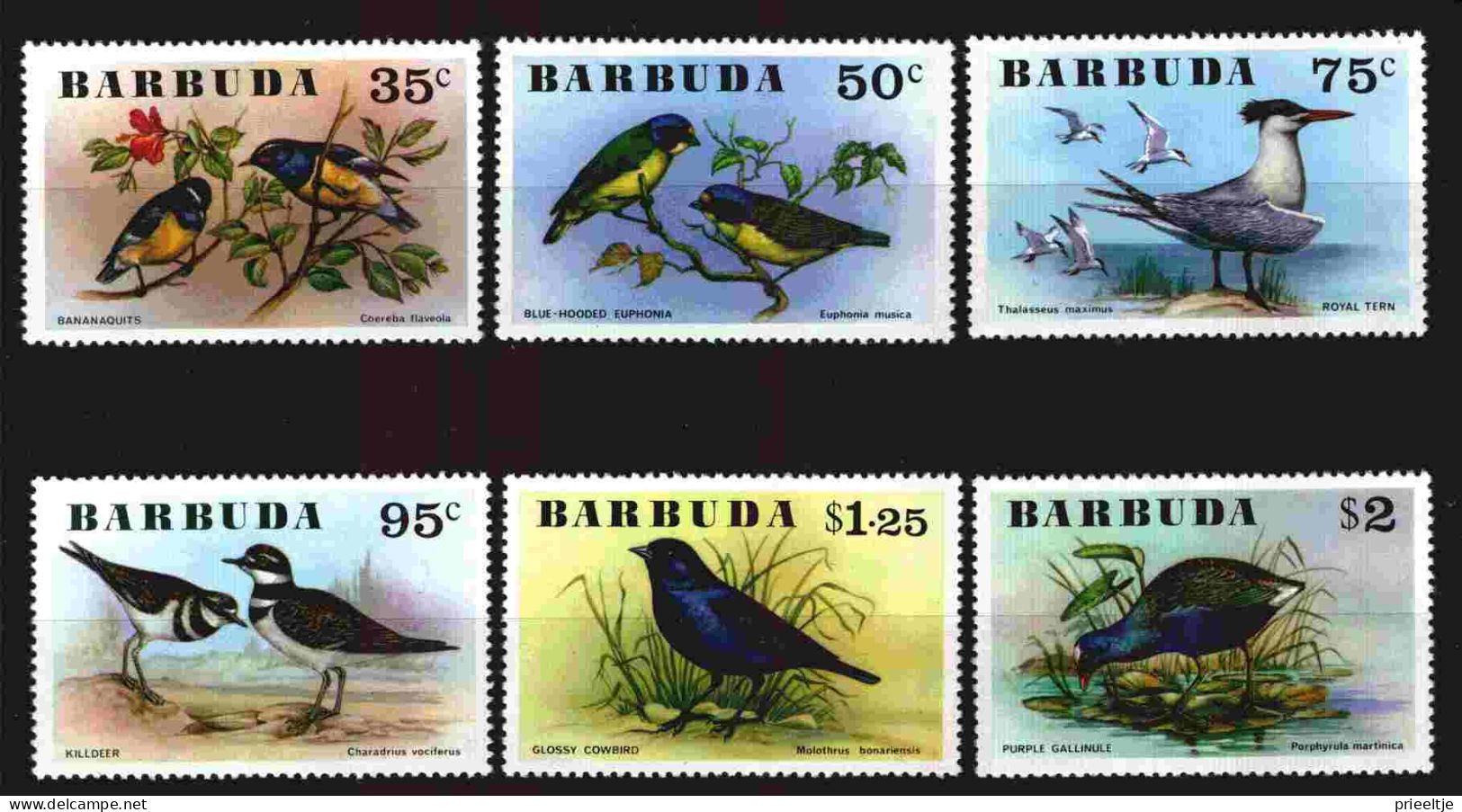 Barbuda 1976 Birds Y.T. 251/256 ** - Antigua And Barbuda (1981-...)