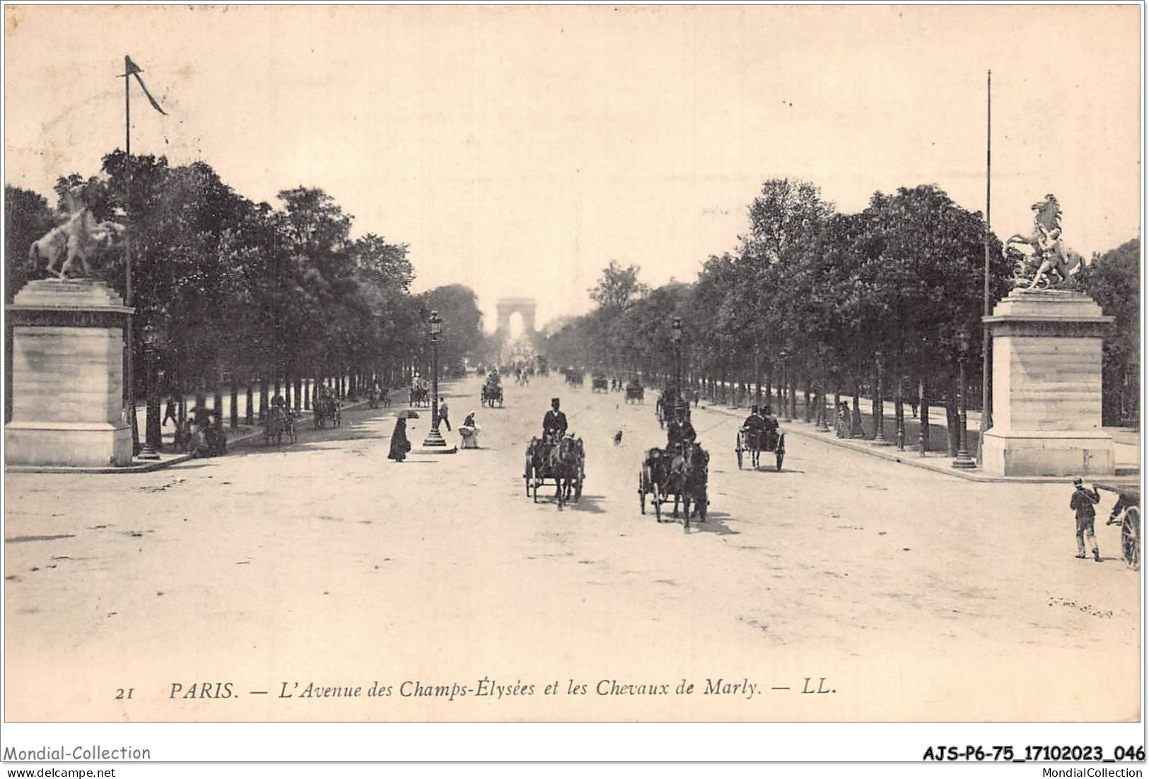 AJSP6-75-0530 - PARIS - L'avenue Des Champs-élysées Et Les Chevaux De Marly - Champs-Elysées