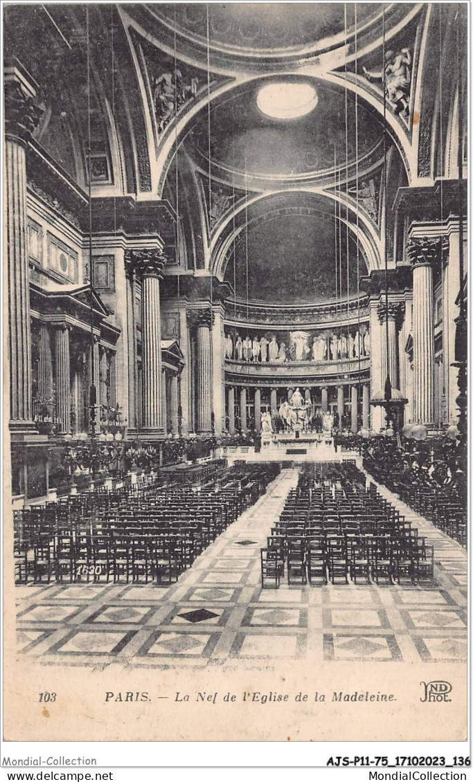 AJSP11-75-1086 - PARIS - La Nef De L'église De La Madeleine  - Kerken