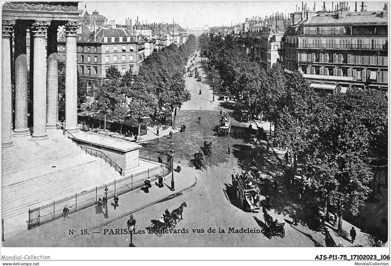 AJSP11-75-1071 - PARIS - Les Boulevards Vus De La Madeleine - Markten, Pleinen