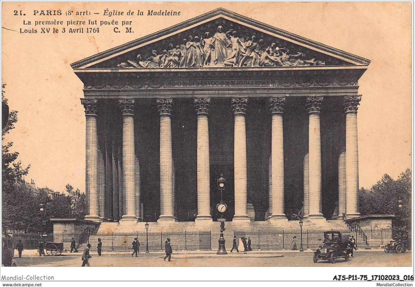 AJSP11-75-1026 - PARIS - église De La Madeleine - La Première Pierre Fut Posée Par Louis XV Le 3 Avril 1764 - Kirchen