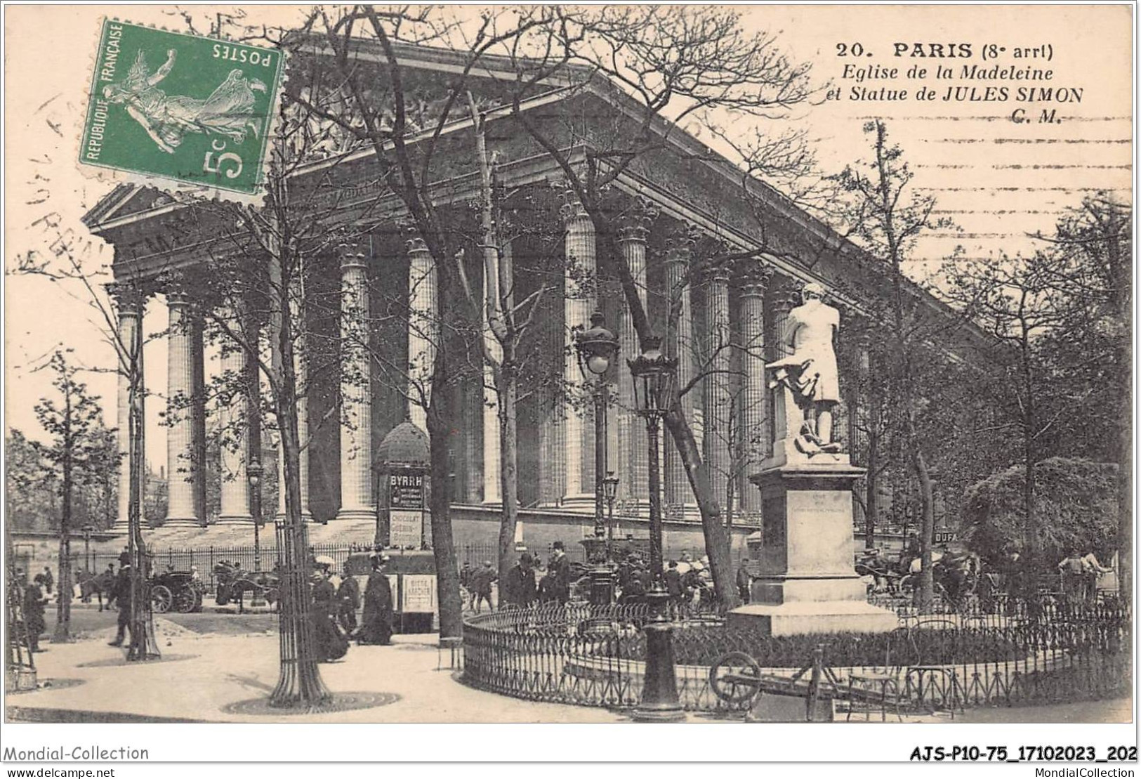 AJSP10-75-1013 - PARIS - église De La Madeleine Et Statue De Jules Simon - Kirchen