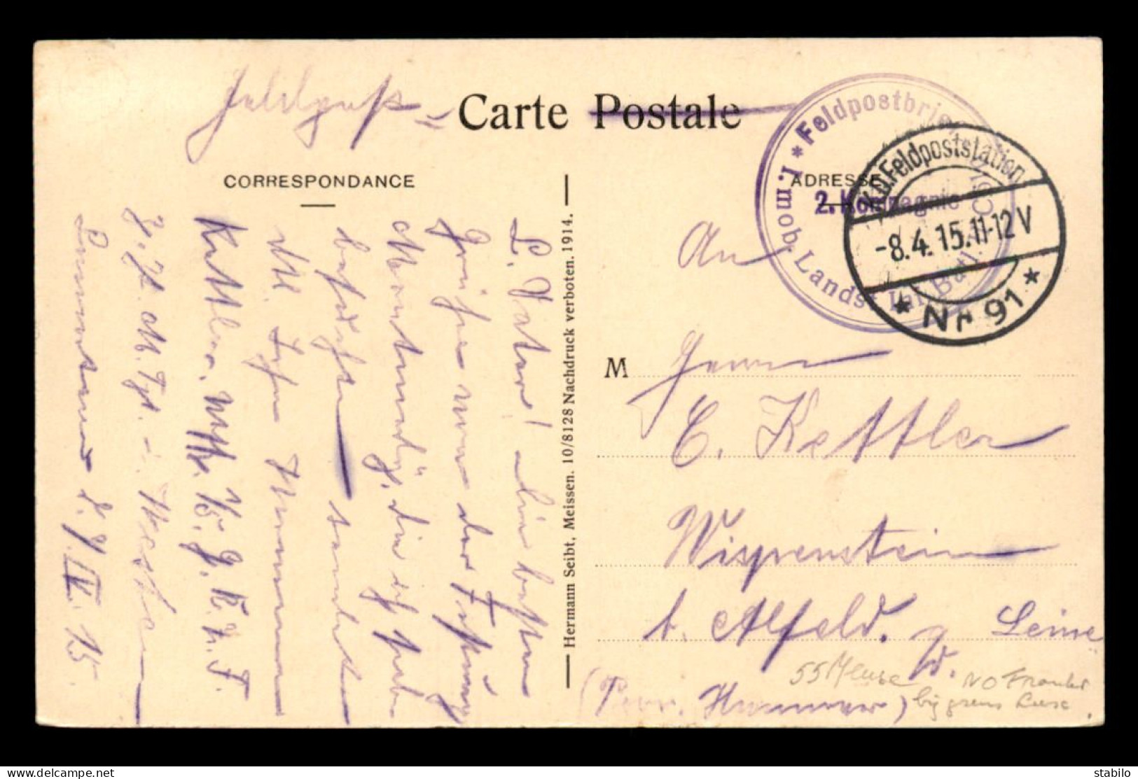 55 - MONTMEDY - FELDPOSTKARTE AVEC CACHET - GUERRE 14/18 - Montmedy