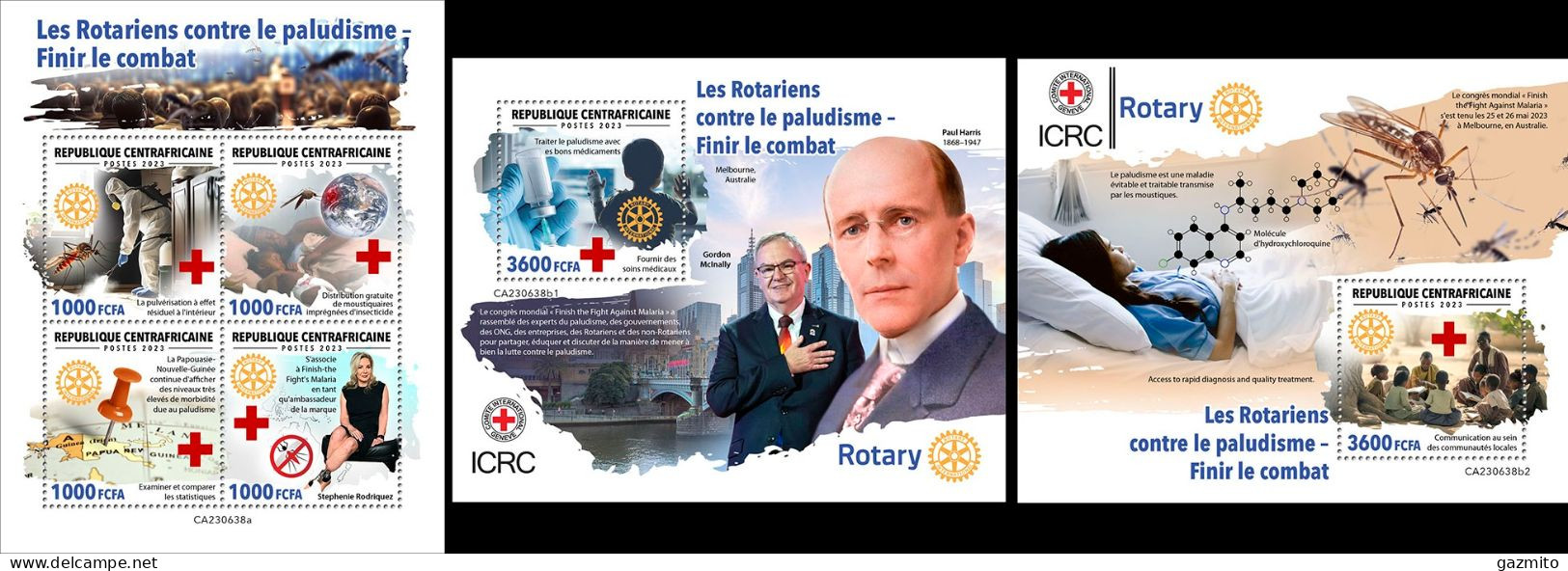 Centrafrica 2023, Rotary Against Malaria, 4val In BF +2BF - Central African Republic