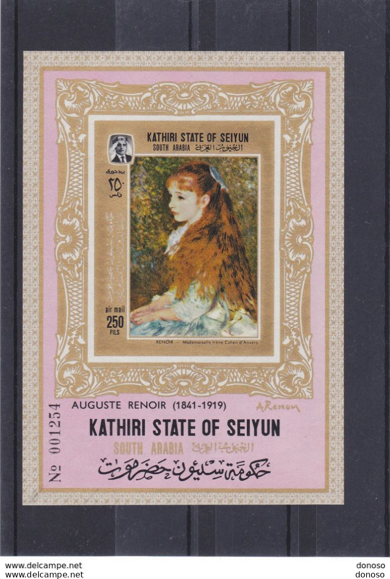 ADEN KATHIRI 1967 PEINTURES DE RENOIR Michel Block 6 B ND NEUF** MNH Cote 90 Euros - Aden (1854-1963)