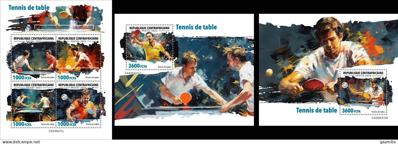 Centrafrica 2023, Sport, Tennis Table, 4val In BF +2BF - Tenis De Mesa