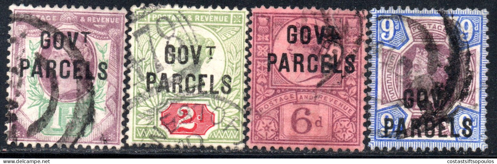 3075. 1887-1900 4 GOVERNMENT PARCELS STAMPS LOT. - Officials