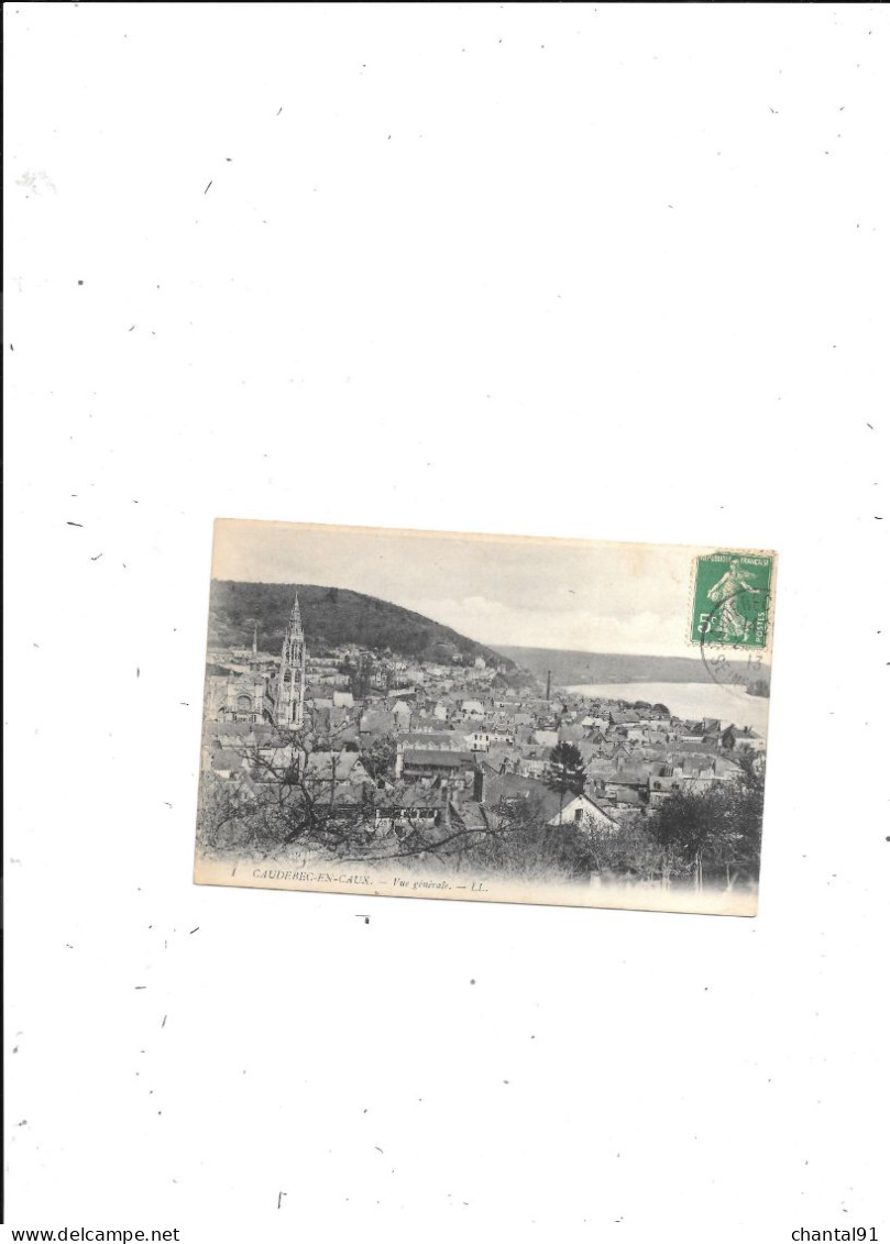 CARTE POSTALE 76 CAUDEREC EN CAUX VUE GENERALE VOYAGEE - Caudebec-en-Caux