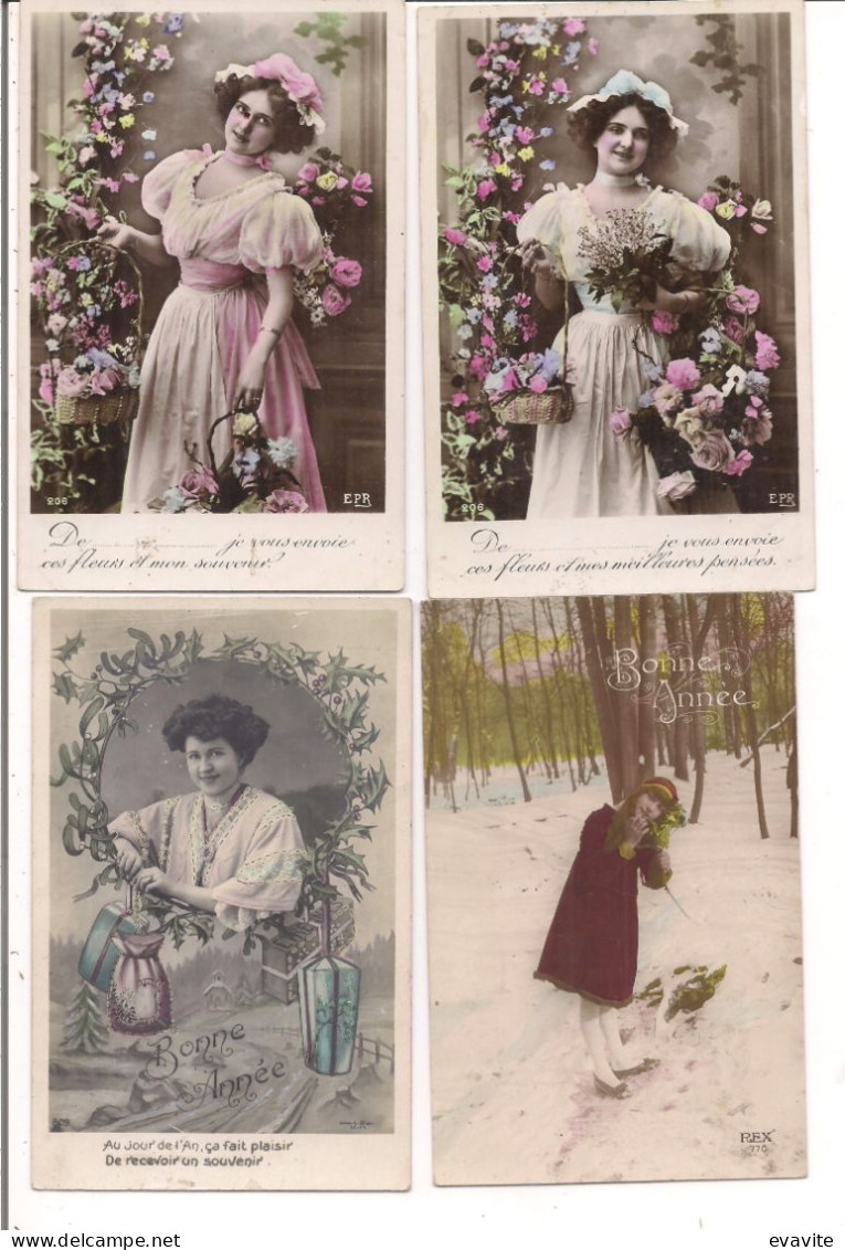 Lot De 56 CPA Variés Femme, Fleurs, Enfants, Hommes, 1er Avril Et Autres à Voir... Toutes Scannées - 5 - 99 Postcards
