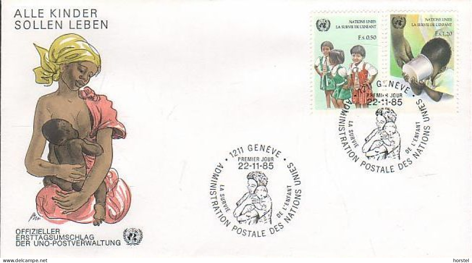 UN Genf Nr.135-136 FDC Alle Kinder Sollen Leben - Children - FDC