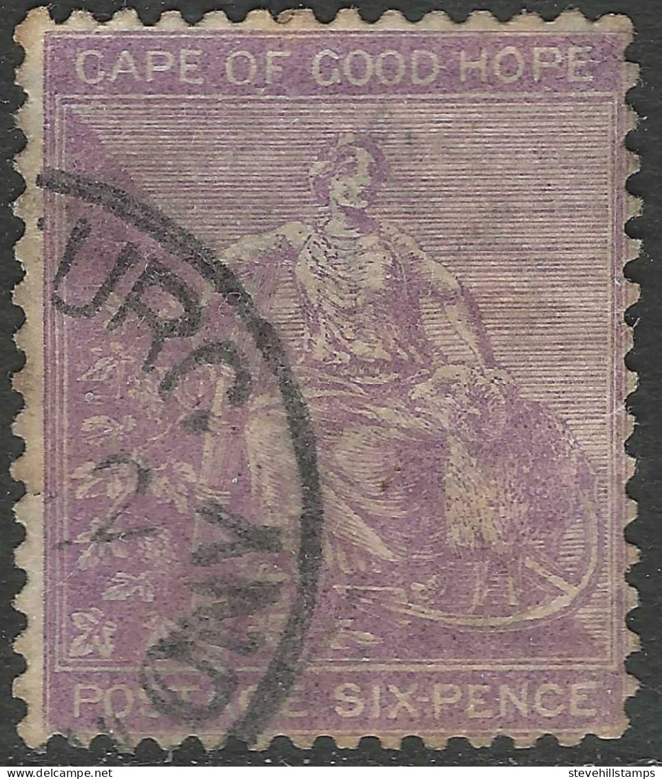 Cape Of Good Hope (CoGH). 1882-83 Hope. 6d Used. Crown CA W/M SG 44. M5021 - Capo Di Buona Speranza (1853-1904)