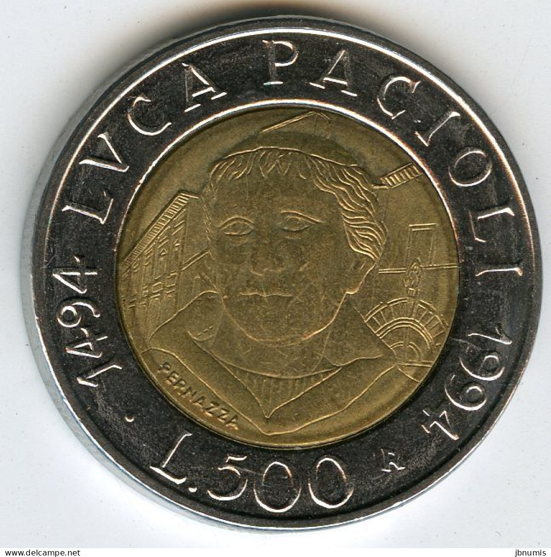 Italie Italia 500 Lire 1994 Mathématicien Luca Pacioli KM 187 - 500 Lire