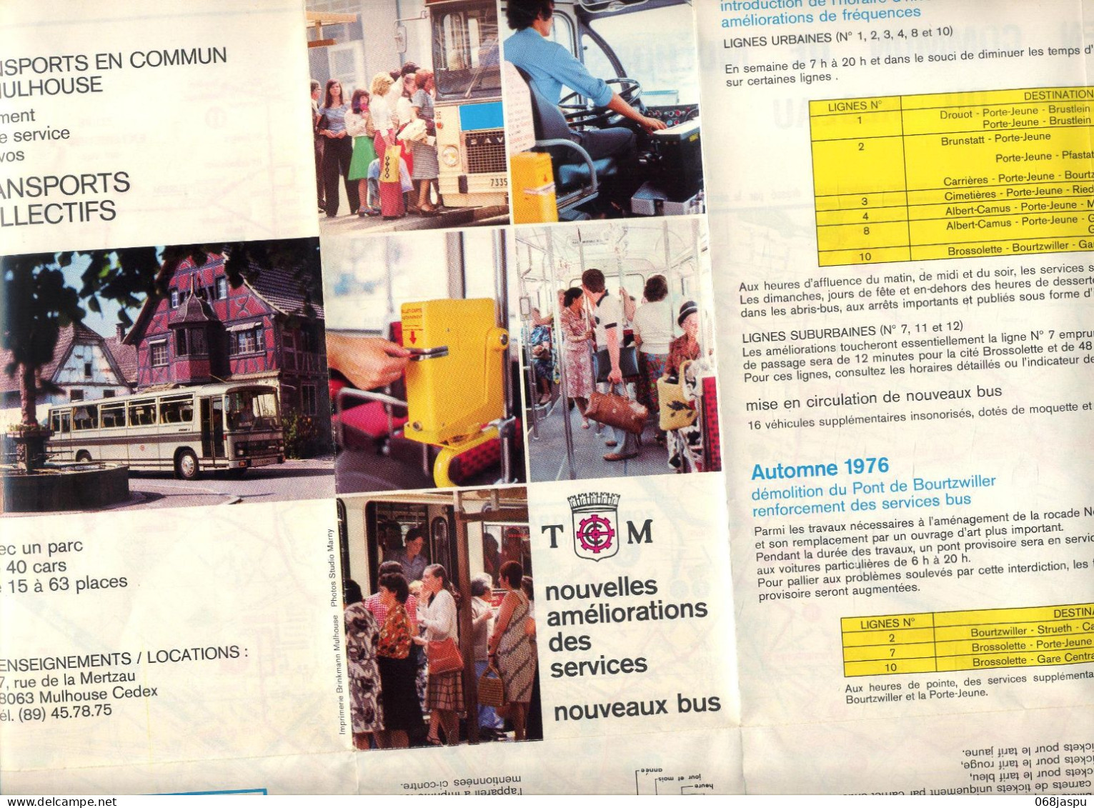 Plan Transport Bus Mulhouse 1976 - Europa