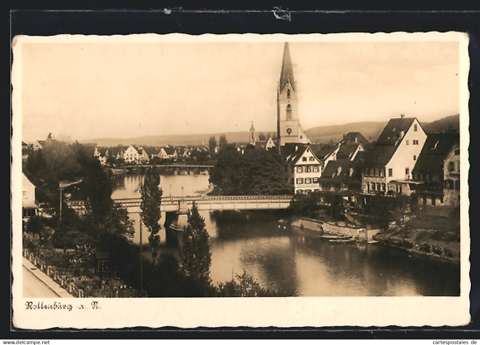 AK Rottenburg A. N., Uferpartie Mit Kirche Und Brücke  - Rottenburg