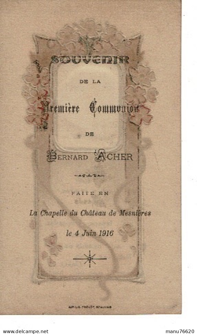 IMAGE RELIGIEUSE - CANIVET : Bernard A....? Au Chateau De Mesnières , Seine Maritime - France . - Religion &  Esoterik