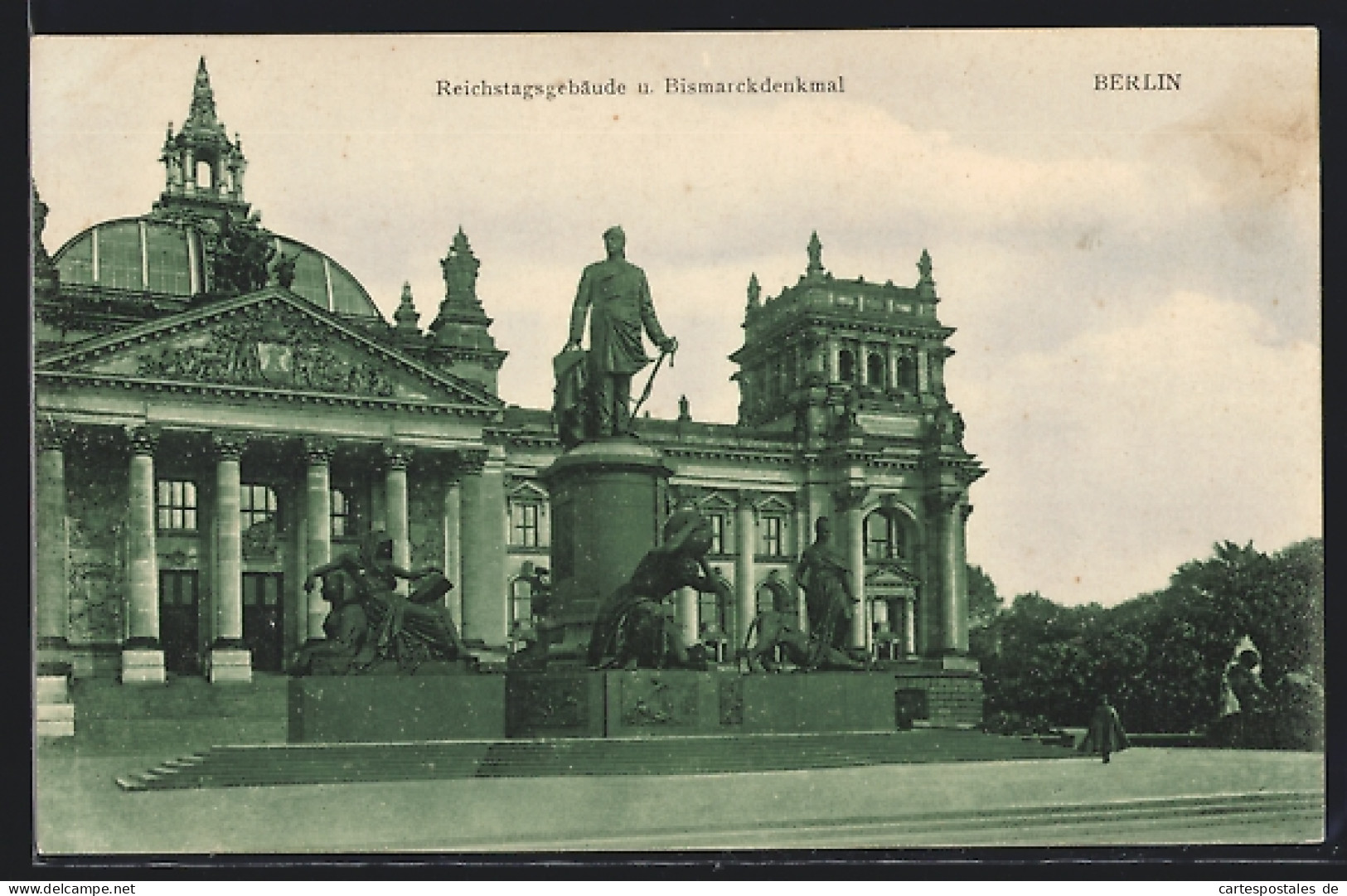 AK Berlin, Reichstagsgebäude Und Bismarckdenkmal  - Dierentuin
