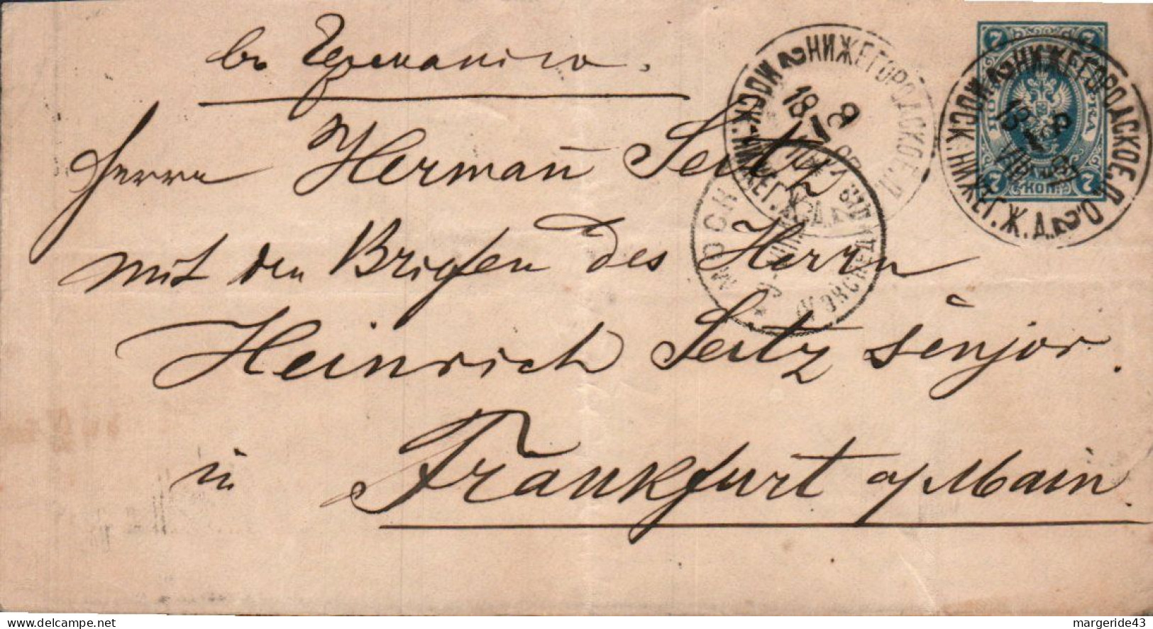 RUSSIE DEVANT DE LETTRE POUR L'ALLEMAGNE 1910 - Storia Postale