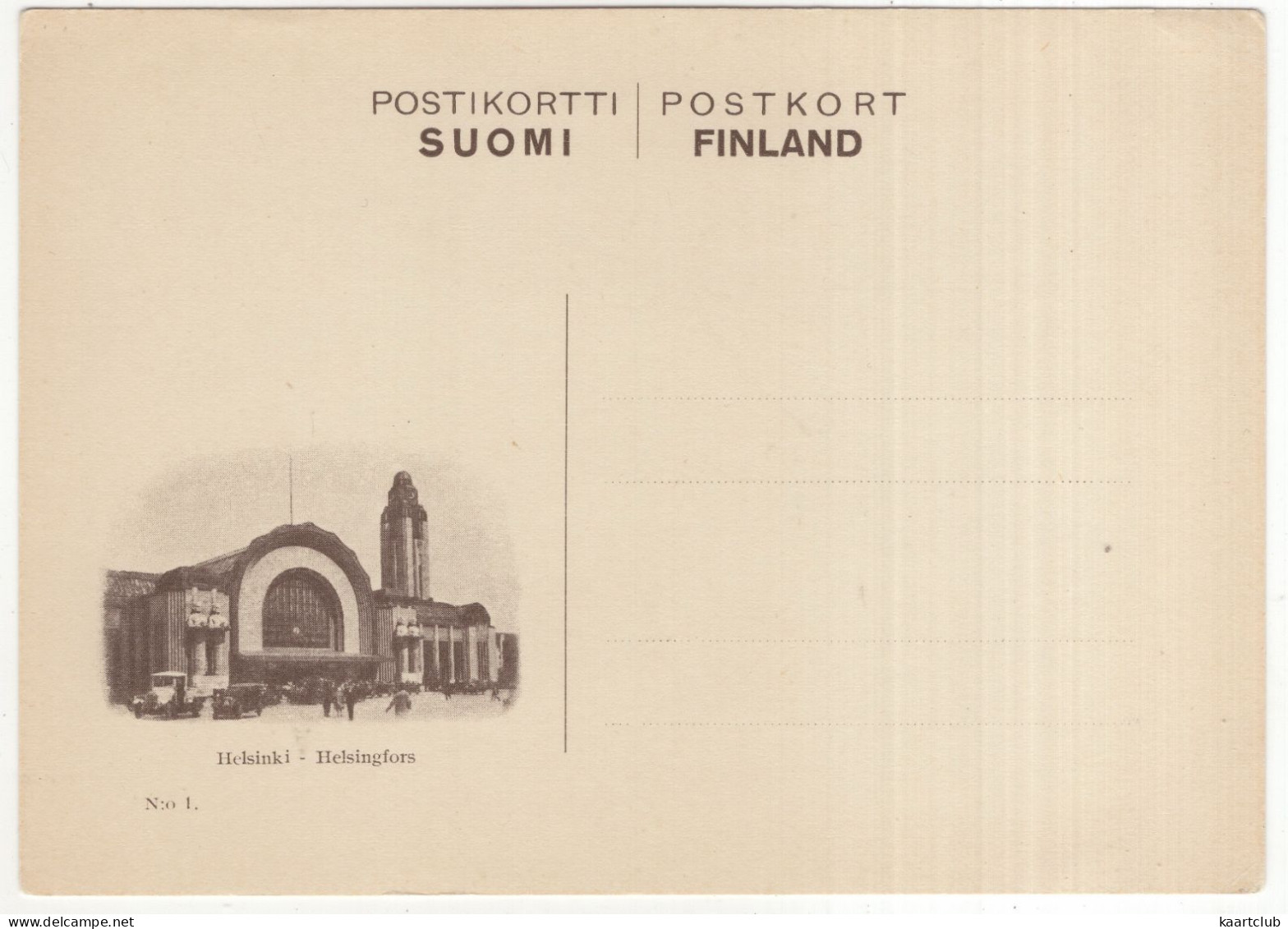 Postikortti Suomi / Postkort Finland: VINTAGE OLDTIMER CAR & TRUCK Ca. 1920 - 'Helsinki - Helsingfors' N:o.  - (Finland) - Turismo