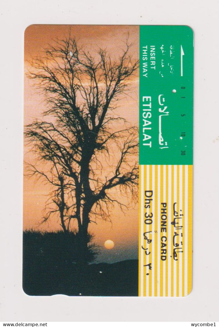 UNITED ARAB EMIRATES - Trees At Sunset Magnetic Phonecard - United Arab Emirates