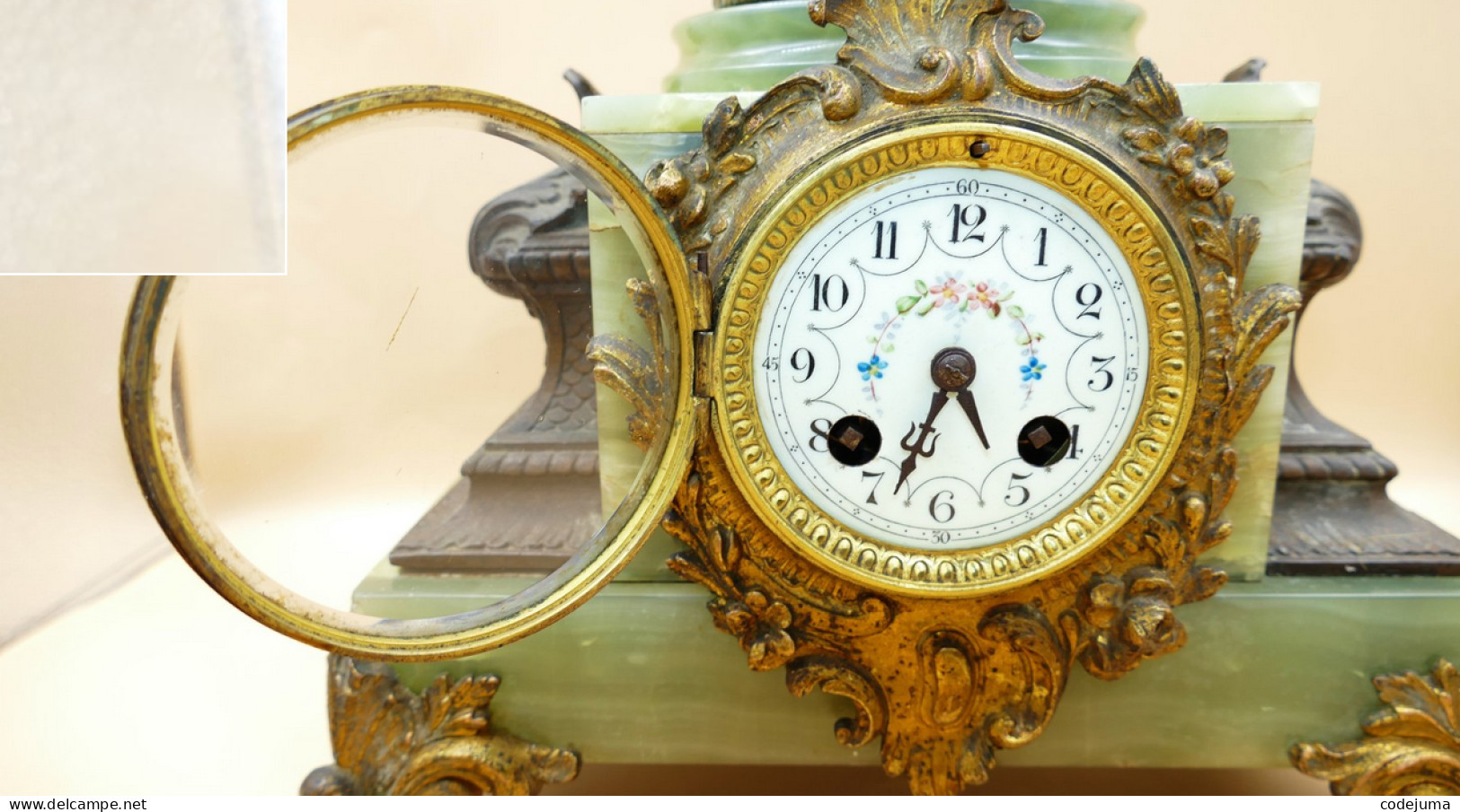Pendule De Cheminée - Onyx, Régule, "Le Jour" - 1850-1900 - Relojes