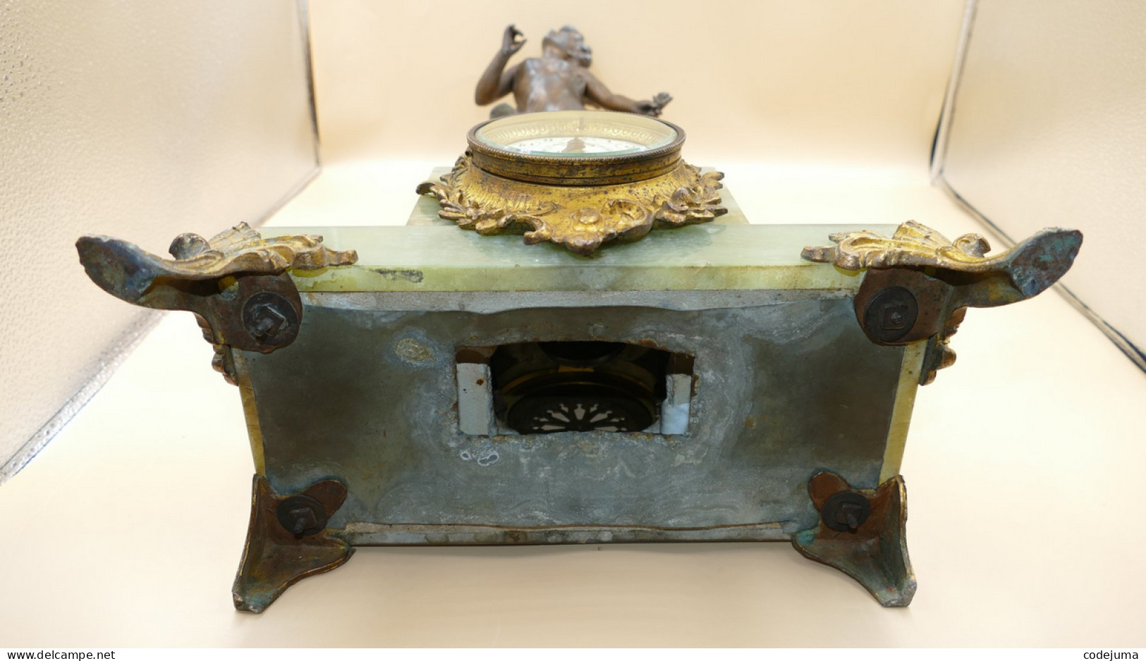 Pendule de cheminée - Onyx, Régule, "Le jour" - 1850-1900