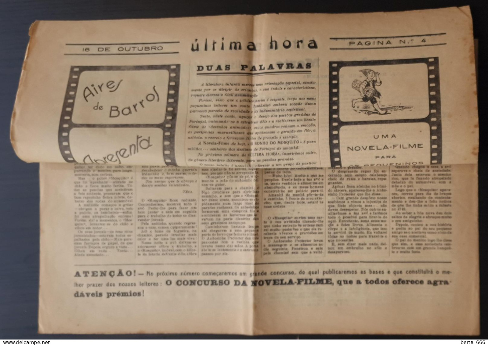 Jornal ULTIMA HORA * Notícias E Reportagem * Porto 1936 - Informations Générales