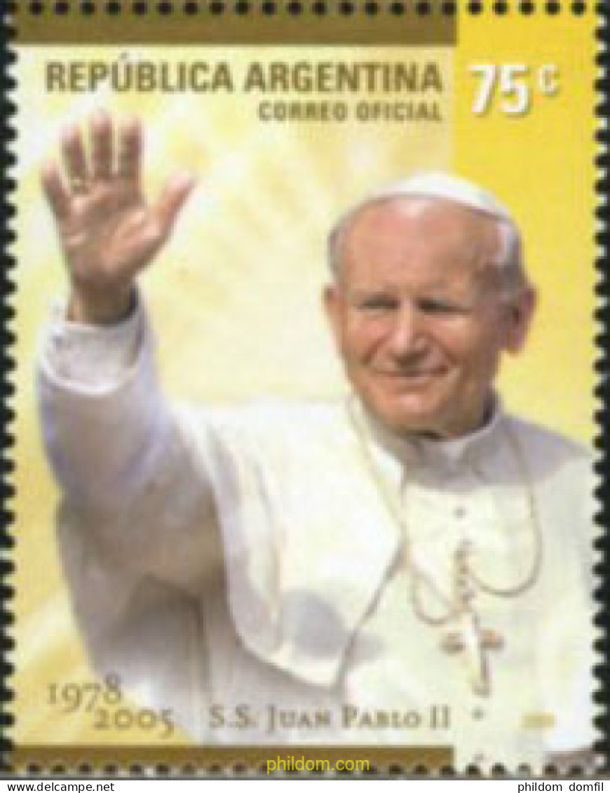 182793 MNH ARGENTINA 2005 EN MEMORIA DEL PAPA JUAN-PABLO II - Unused Stamps