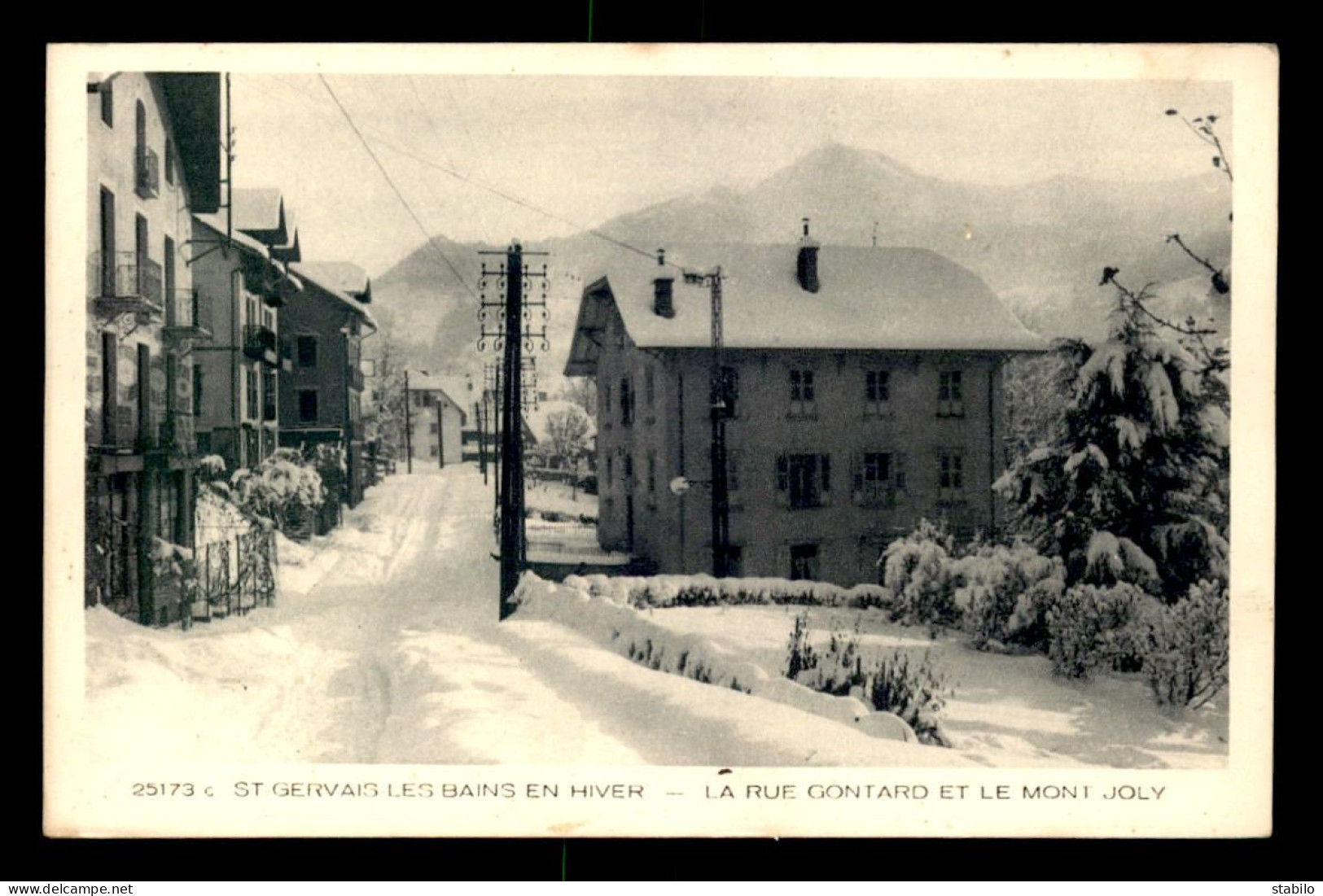 74 - ST-GERVAIS-LES-BAINS - LA RUE GONTARD ET LE MONT JOLY EN HIVER - Saint-Gervais-les-Bains