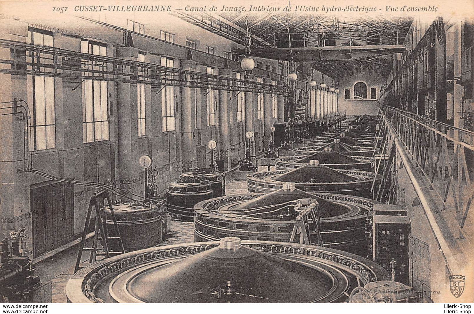 [69] Cusset Villeurbanne Rhône, Canal De Jonage, Intérieur De L'Usine Hydro-électrique - Cpa ± 1920 ( ͡♥ ͜ʖ ͡♥) ♥ - Villeurbanne