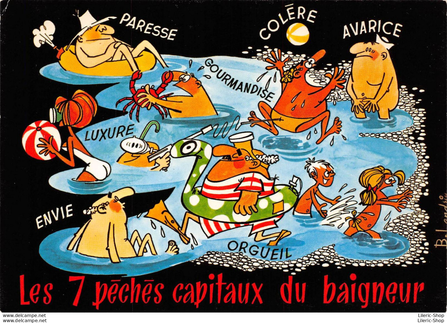Les 7 Pêchés Capitaux"  Du Baigneur  Cpm GF ( ͡♥ ͜ʖ ͡♥) ♥ - Humour