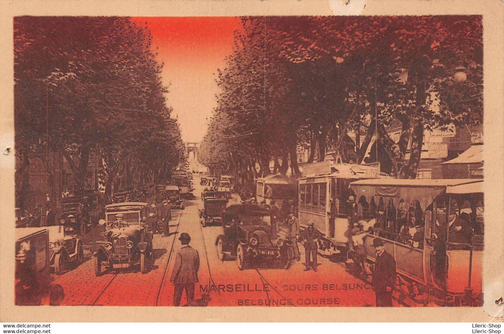 [13] MARSEILLE -  Tramway Et La Circulation Automobile, Cours Belsunce, Cpa 1926 ( ͡◕ . ͡◕) ♣ - Canebière, Centro Città