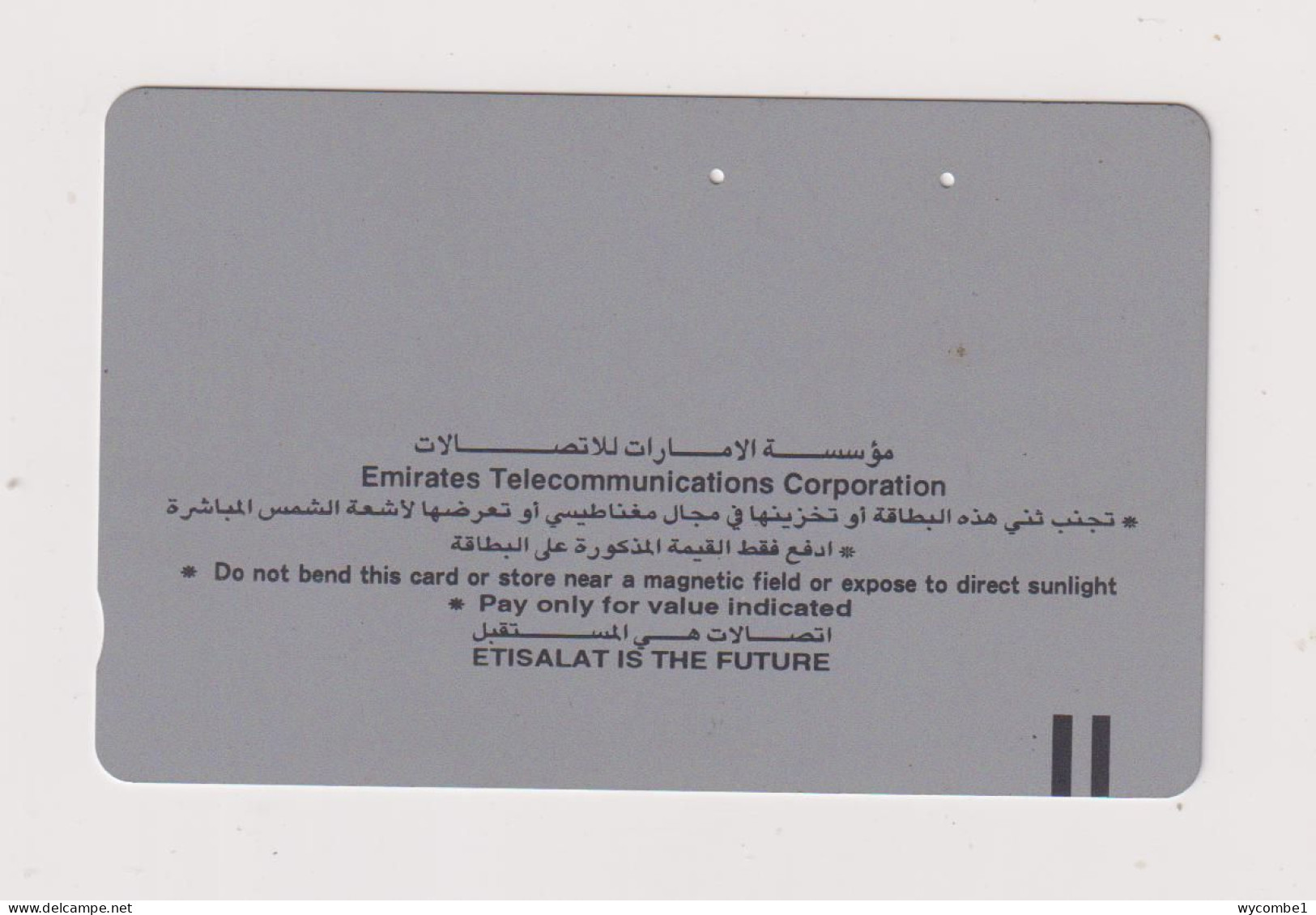 UNITED ARAB EMIRATES - Fisherman Magnetic Phonecard - Emirats Arabes Unis