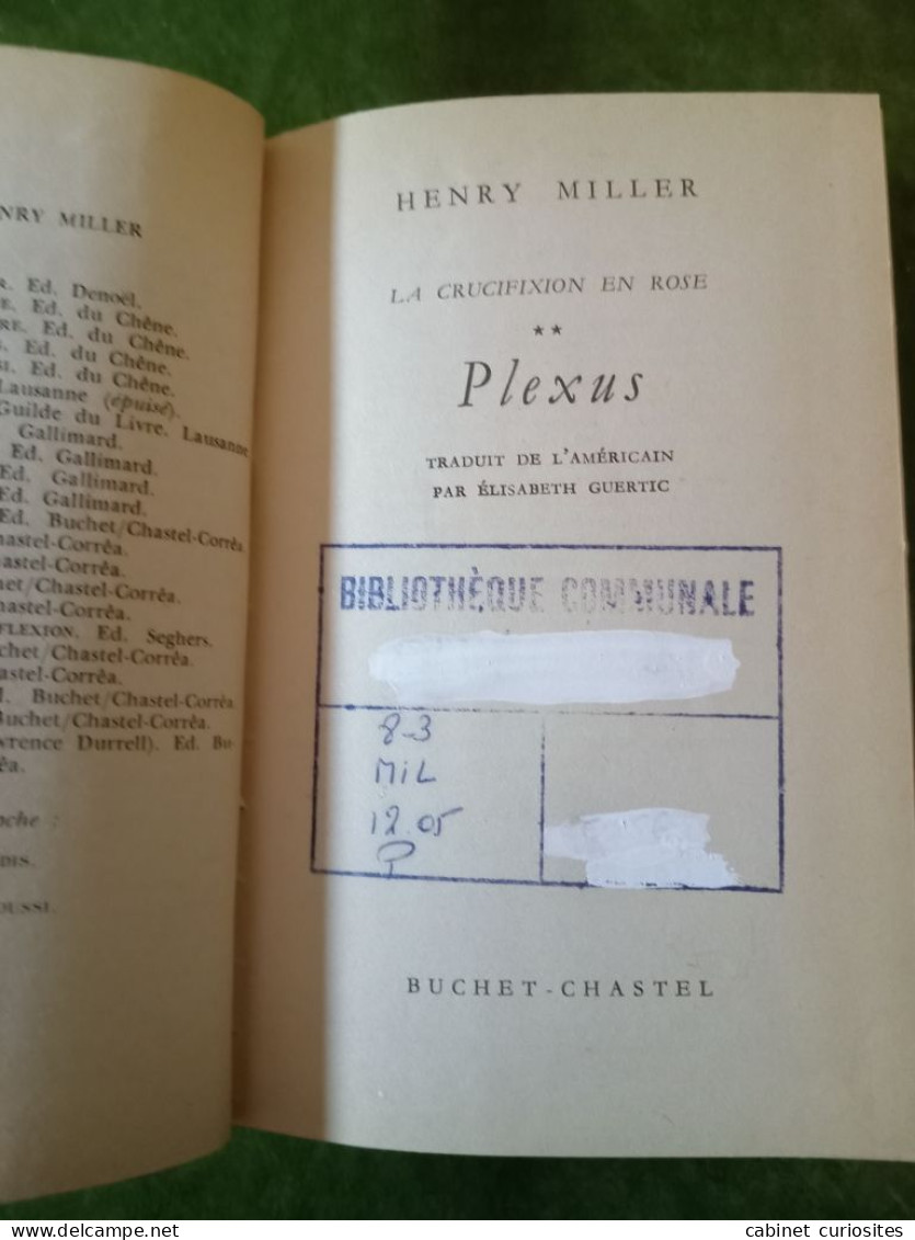 PLEXUS - Henry Miller - Le Livre De Poche (relié) - 1970 - Klassische Autoren