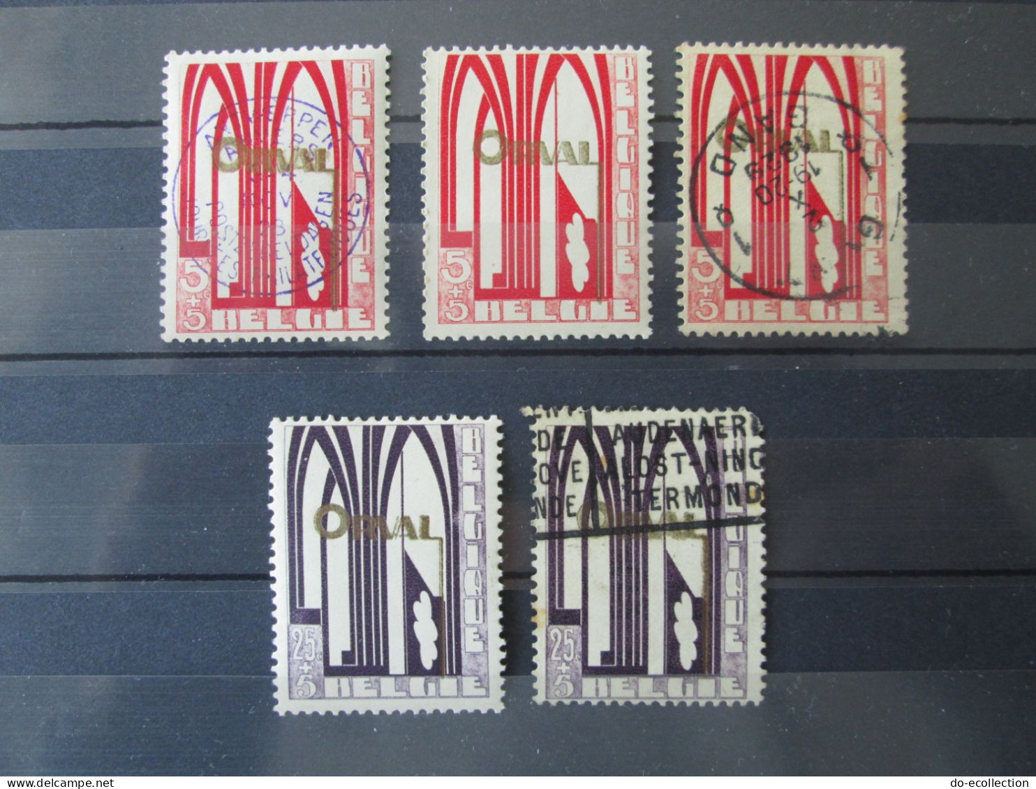 BELGIQUE Lot De 5 Timbres 1928 ORVAL Anvers , Gand 1929 , Neufs MH … Belgie Belgium Timbre Stamps - Usados