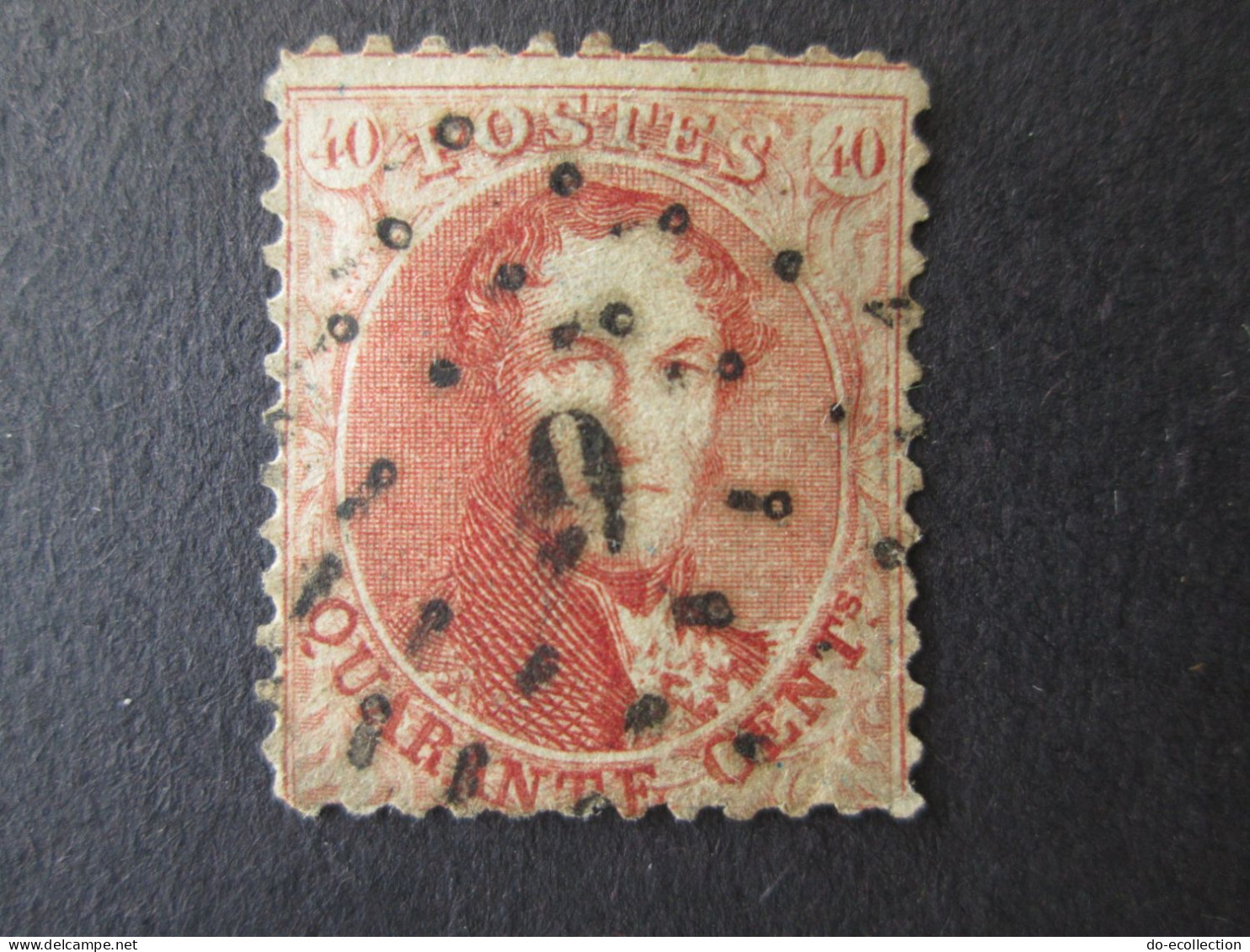 BELGIQUE 1863 lot de 4 timbres 10c 20c 40c perf 12 1/2 Leopold I dont oblitération 4/9 Belgie Belgium timbre stamps