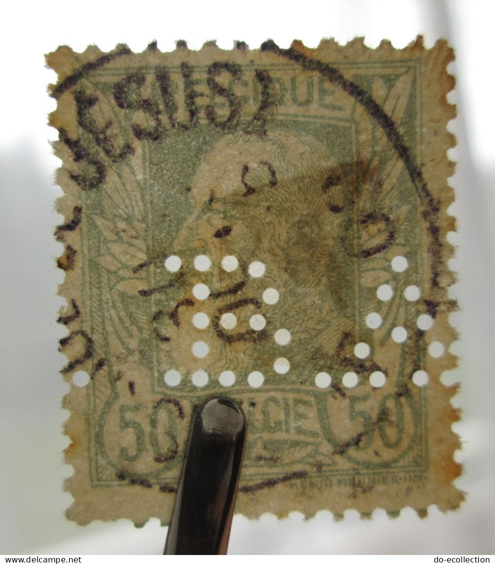 BELGIQUE lot de 4 timbres perforés RED STAR LINE, DF (Chassart), PV, BA Belgie Belgium timbre perforé perfin stamps