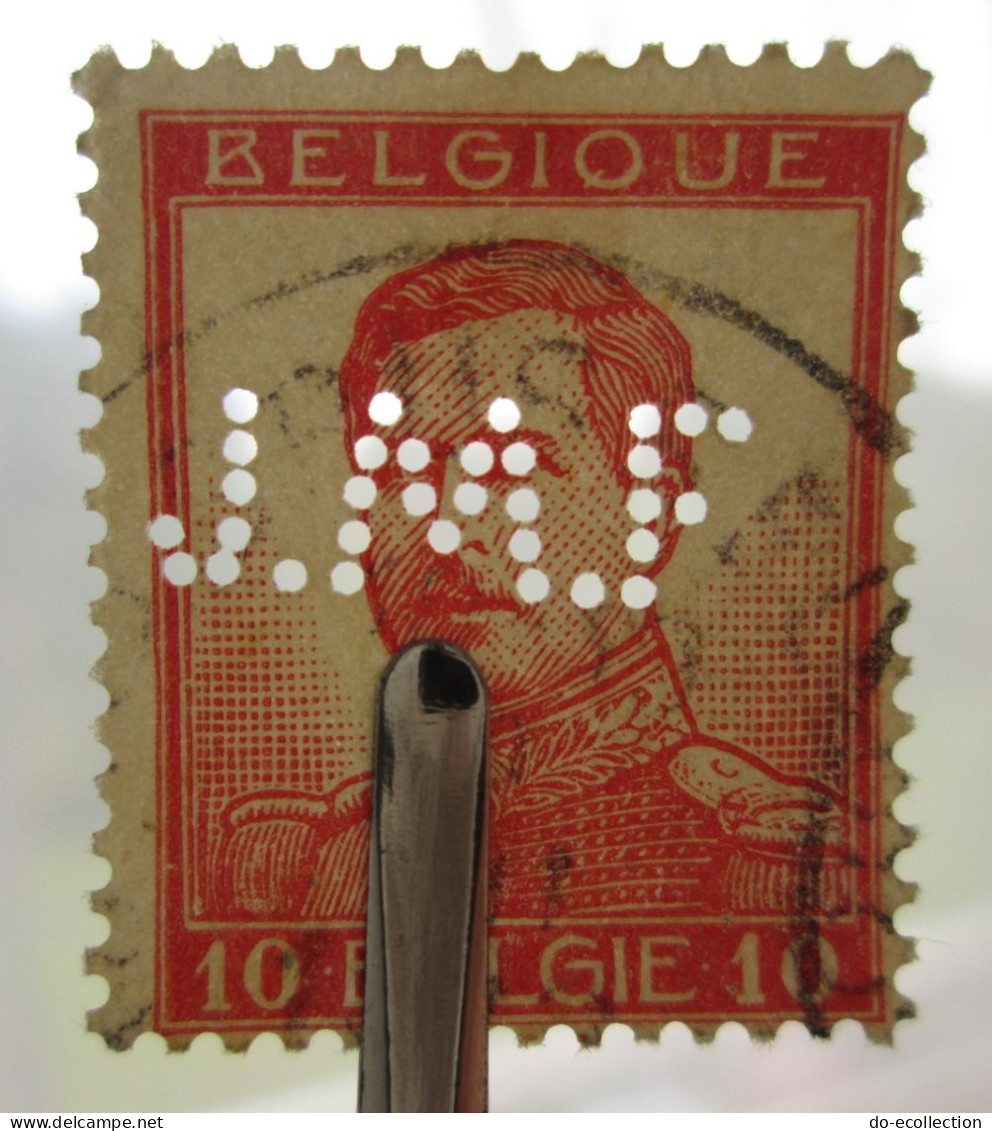 BELGIQUE lot de 5 timbres perforés dont JDF, G&Co, FFR, JMF Belgie Belgium timbre perforé perfin stamps