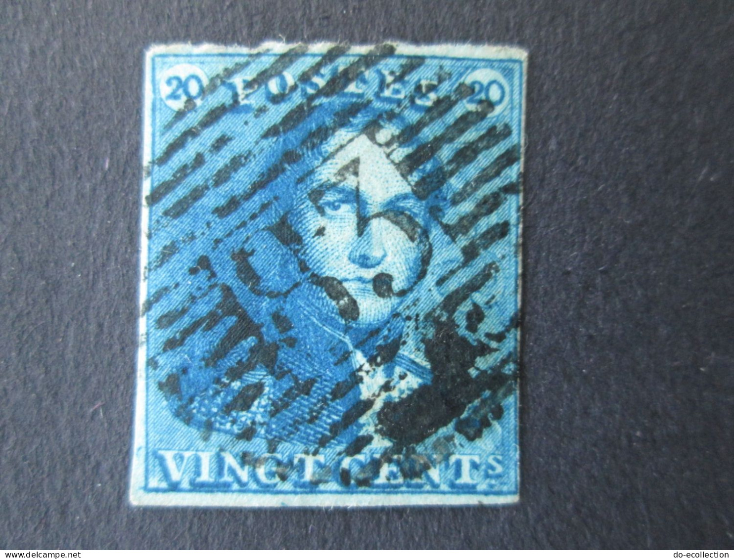 BELGIQUE lot de 4 timbres 1849 dont oblitération 33/59/83 Leopold I épaulettes 10c 20c Belgie Belgium timbre stamps