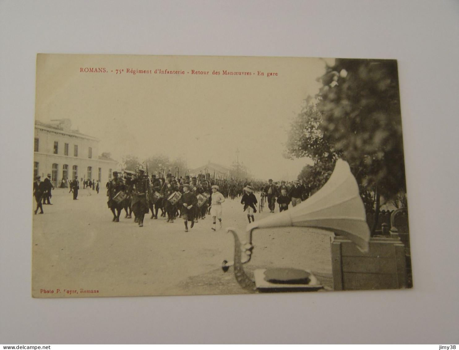 DROME-ROMANS-75 E REGIMENT D'INFANTERIE-RETOUR DES MANOEUVRES-EN GARE  ANIMEE ED P BOYER - Romans Sur Isere