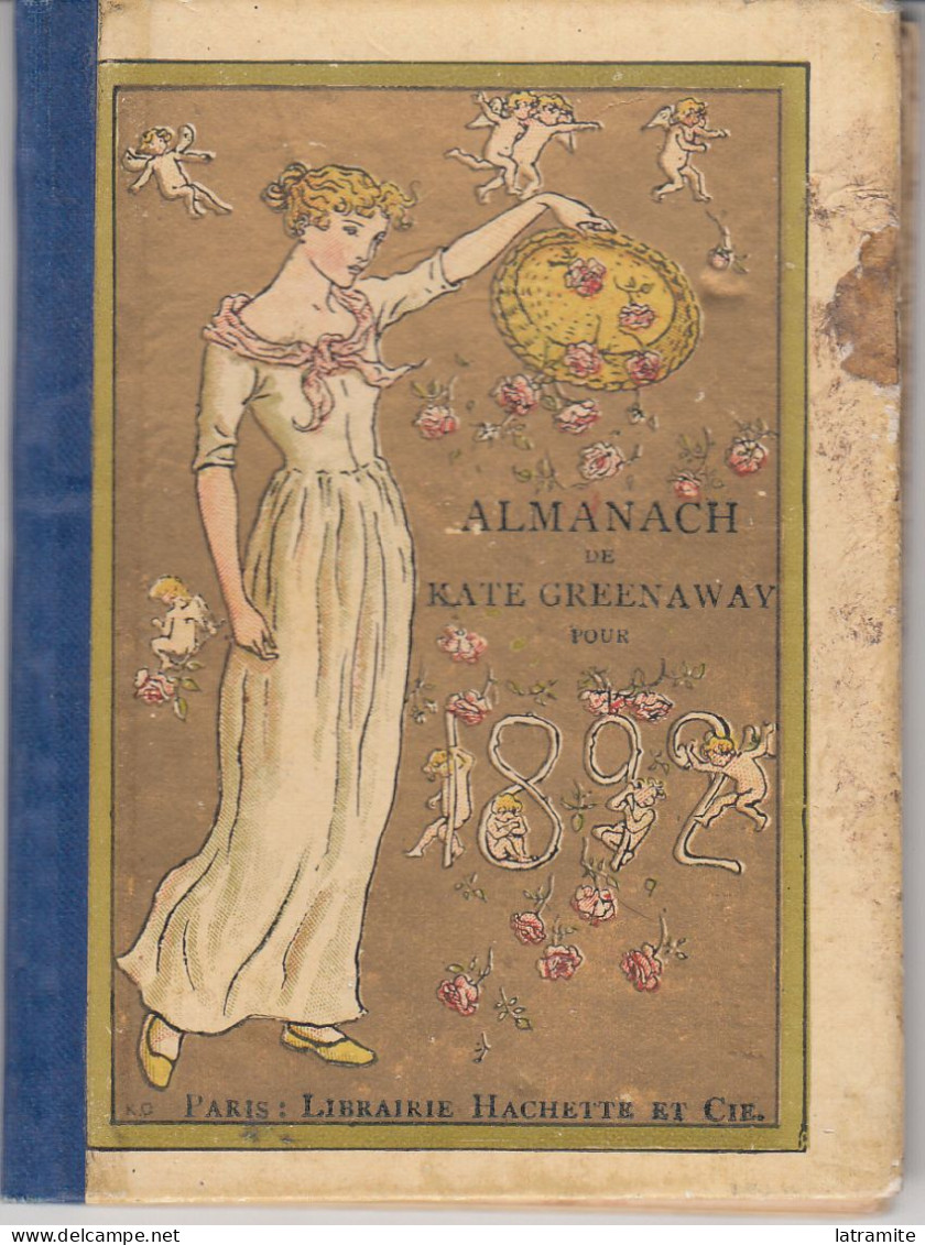 Calendarietto Francese KATE GREENAWAY -  ANNO 1892 - Tamaño Pequeño : ...-1900