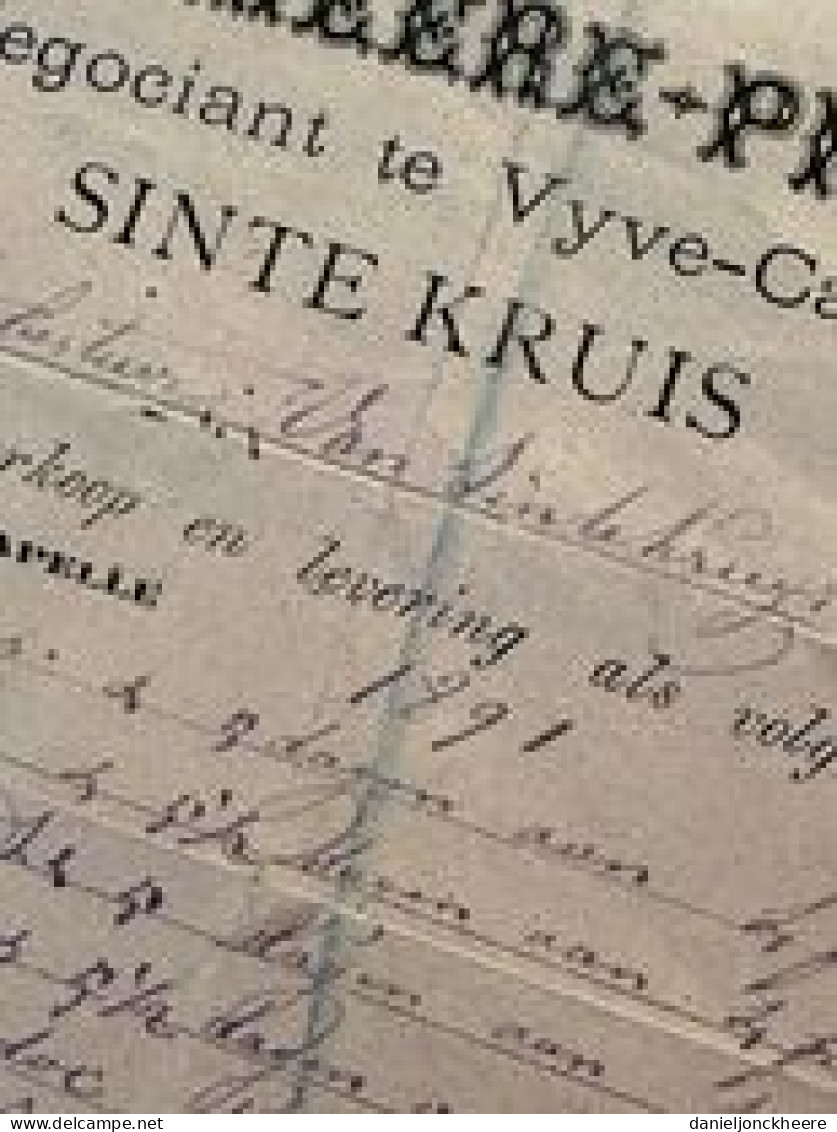Factuur Sint Kruis Vyve Capelle 1891 F. Jonckheere Provoost - 1800 – 1899